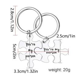 Colares de aço inoxidável para homens e mulheres, ornamentos para puzzles, presentes do dia dos namorados, colares com letras para pescoço 2 peças - Image 6