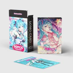 Anime japonês Lomo Card, Hatsune Miku, Mini Jogos de Cartas, Cartões Postais, Coleção Fan, Presente Toy, Ventilador, 60 Pcs, 32 Pcs, 1 Pacote, 92 Pcs - Image 2