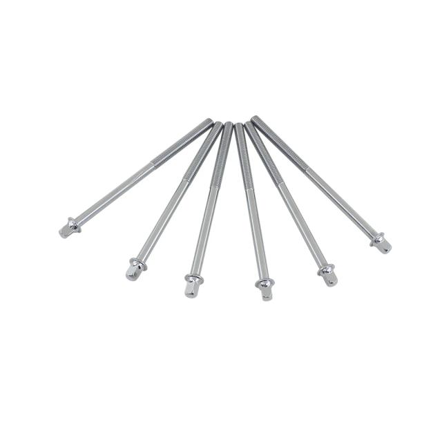 Kit de Tensão para Tambor com Parafusos Longos - Ferramentas de Reparação e Manutenção para Instrumentos de Percussão, 11cm, Conjunto com 6 Peças