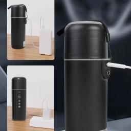 Copo de aquecimento portátil para carro, 500 ml, chaleira de aquecimento para viagem, display de isolamento oled inoxidável, copo de aquecimento elétrico inteligente, 12v 24v - Image 4