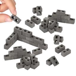 Mini Tijolos Em Miniatura De Concreto, Pequeno Paisagismo, Acessórios De Dollhouse, Blocos De Cinder, Escala 1:12, 60 Pacotes - Image 1