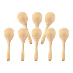 8x maracas de madeira diy maracas em branco inacabadas para pintura de aniversário de férias - Image 2