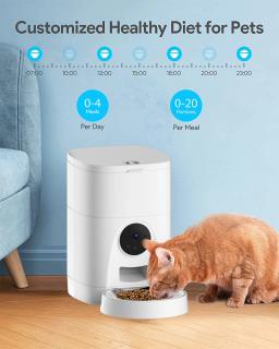 Gravação de vídeo inteligente 4L Wifi Controle Remoto Alimentador automático para animais de estimação com comida para cães e gatos - Image 2