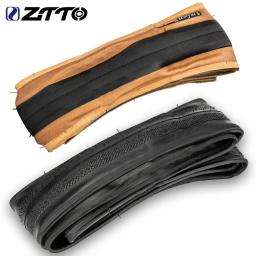 Pneu de bicicleta de alto desempenho para bicicleta de estrada, pneus dobráveis duráveis com 60tpi, resistente a perfurações para rodas 700c de 20 polegadas, preto/amarelo - Image 1