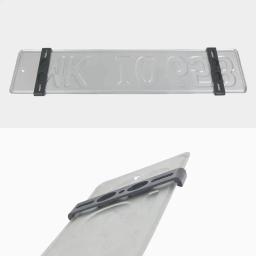 Novo 4 pçs montagem da placa de licença sem moldura abs à prova de intempéries quadro da placa de licença sem moldura quadro da etiqueta do carro para etiquetas dianteiras e traseiras do carro - Image 3