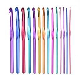 Alumínio Misto Multicolor Crochet Ganchos, Agulhas De Tricô, DIY Craft, Fios De Costura Agulha, Presente Da Mãe, Kit De Costura Acessórios, 2-10mm - Image 1