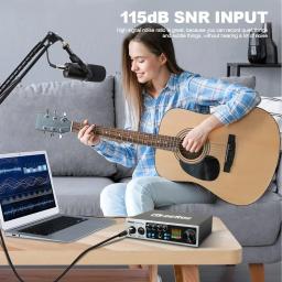 Interface de áudio USB DGNOG 32bit/768khz Carta de som de gravação USB-C para estúdio de guitarra Singing Streaming UM22C - Image 5