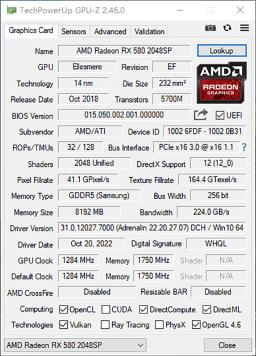 MLLSE AMD RX 580 8GB 2048SP Placa gráfica para jogos GDDR5 256Bit PCI-E 3.0 × 16 8Pin Radeon GPU Rx 580 Placa de vídeo Placa De vídeo - Image 6