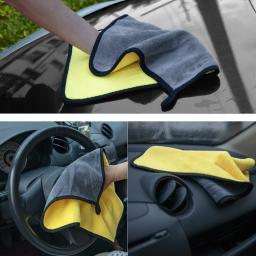 Microfibra toalha de limpeza acessórios de lavagem de carro absorvência pano de limpeza de carro premium ferramentas de limpeza de janela de carro toalha de automóvel - Image 2