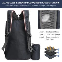 Mochila Repelente de Água Dobrável, Bolsa Leve para Ciclismo, Camping, Escalada, Caminhadas, Viajar, Escolar, 20l - Image 5