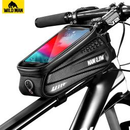 Estojo de celular para bicicleta, bolsa dura refletora à prova de chuva de 6,2'' para a parte de cima do tubo - Image 1