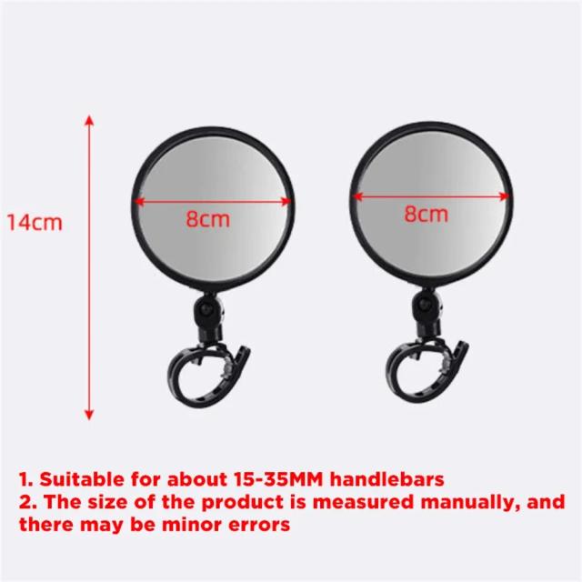 Espelho Retrovisor Bicicleta Universal Ajustável Grande Angular 360 para Guidão MTB Estrada