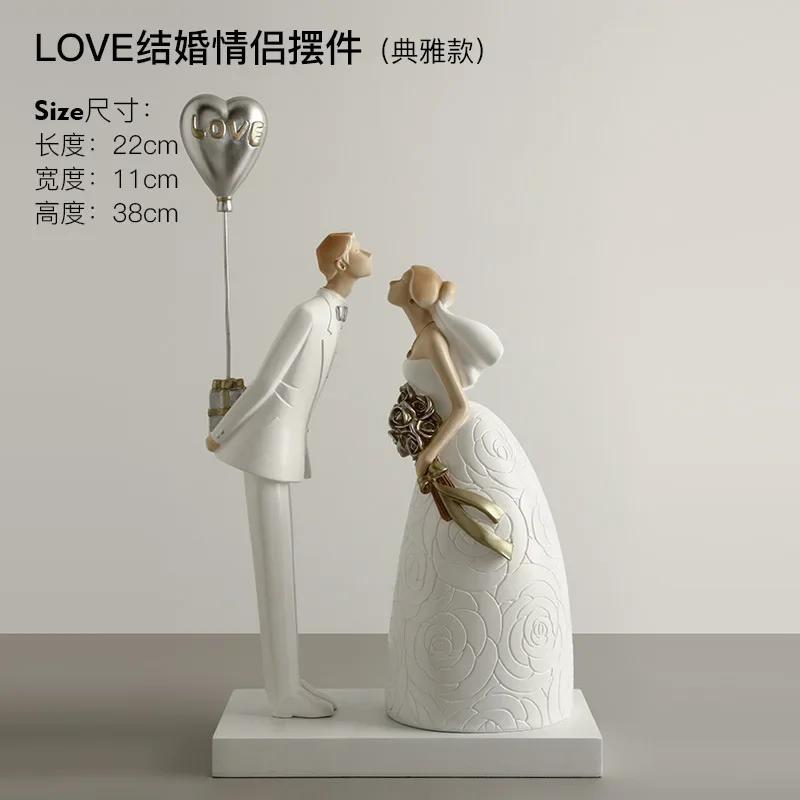 Estatuetas artesanais do casal do casamento, estátua da resina, escultura da arte, o melhor presente para o casamento, beijo abraço, noivo e noiva, romântico - Image 1