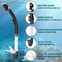 Conjunto de snorkel seco máscara de mergulho para adultos vidro temperado profissional panorâmico equipamento de mergulho treinamento de natação kit de snorkel - Image 4