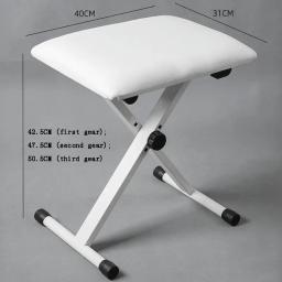 Banquinho Piano Branco X-Shaped Teclado Banquetas, 3 Engrenagens Altura Ajustável, Instrumento Musical, Acessórios Piano - Image 2