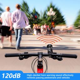 Campainha eletrônica para bicicleta e E-bike, sirene, alarme de trompete, ciclismo, áudio aviso, segurança, equitação, scooter, 120 db - Image 2