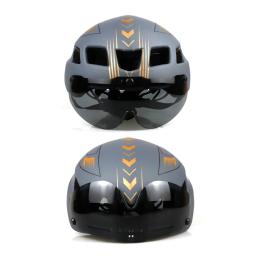 Capacete TT Aero Bike com Lente Óculos, Capacetes Leves Respiráveis de Bicicleta, Acessórios Ciclismo, Ajuste 57-61cm - Image 3