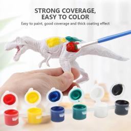Brinquedos de dinossauro pintura conjunto de artesanato de dinossauro para crianças pintura arte conjuntos para crianças com 6 dinossauro pintar seu próprio kit para 3-7 anos - Image 2