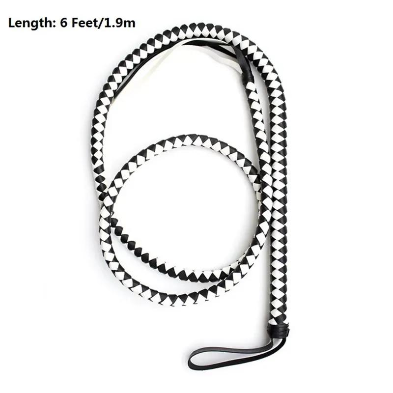 180cm couro pu 4 trança chicote cavalo chicote cavaleiro equipamentos esportes equestres branco ou vermelho - Image 1
