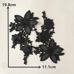 Tecidos bordados florais em 3d, tecidos para vestidos, laços, colarinho, faça você mesmo, abs, perolas, aplicação, artesanato, materiais, acessórios de costura - Image 2