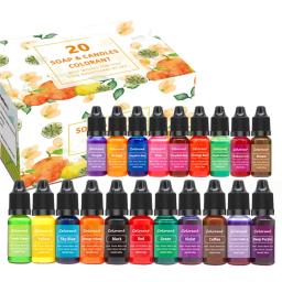 1 conjunto de corante de vela 20 cores líquido vela que faz a tintura para diy vela que faz a fonte kit vela coloração para soja corantes 0.35oz/10 ml - Image 1