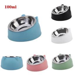 Suprimentos de alimentação para cães e gatos, Bacia de alimentos para animais, Proteção cervical, Bacia de boca oblíqua, 100ml - Image 1