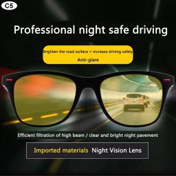 Óculos de visão noturna pc quadro polarizado óculos de sol dos homens esporte ao ar livre óculos de sol dia visão noturna motorista noite óculos - Image 2