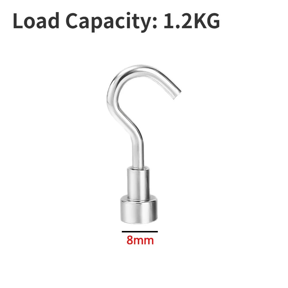 10/1 pçs forte gancho magnético prático gancho de rolamento de carga armazenamento multiuso para casa barra de cozinha armazenamento chave casaco copo pendurado - Image 1