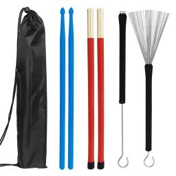 Conjunto de Acessórios para Músicos Profissionais, Peças de Percussão, Plástico, Silicone, Metal, Tambores, Escovas, Adequado para Iniciantes - Image 1