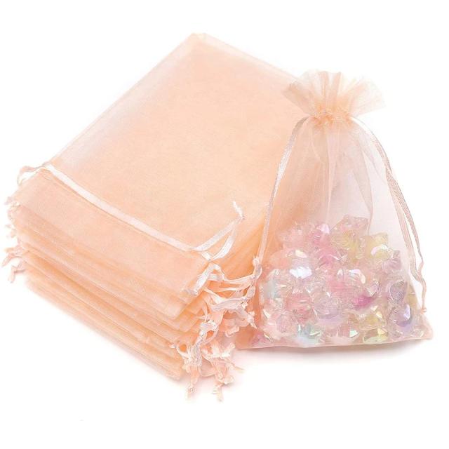 Sacos de Organza com Cordão para Embalagem de Jóias e Presentes, 100 Peças de 7x9cm para Casamentos e Festas de Natal