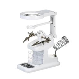 Lupa de solda multifuncional, Suporte de solda USB, Ferramenta de reparo, Luz LED, Desktop, 3X, 4.5X, 25X - Image 4