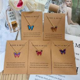 Pingente de borboleta personalizado, versátil e refrescante, colar cor brilhante, moda, não facilmente desaparecendo, 1 pc, 3 pcs, 5pcs - Image 3