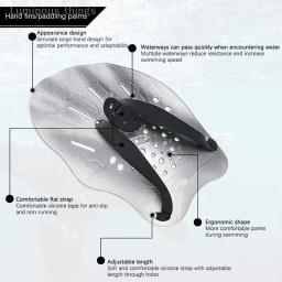 Pás De Treinamento De Natação, Pás De Mão, Mergulho, Luvas De Mergulho, Flipper De Barba, Esportes, Palma De Silicone, Alças Ajustáveis, Natação, 1 Par - Image 4