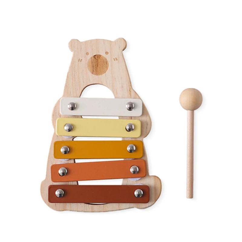 Brinquedos musicais Montessori de madeira para crianças, xilofone de percussão do bebê, Tubo de som de chuva, Música Shaker - Image 1