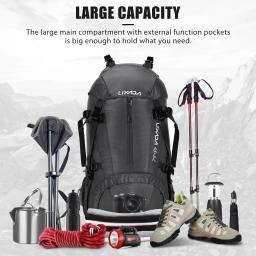 Lixada-Outdoor Sport Mochila, 50L Resistente à Água, Caminhadas, Camping, Viagem, Pack, Montanhismo, Escalada, Mochila, Trekking - Image 4