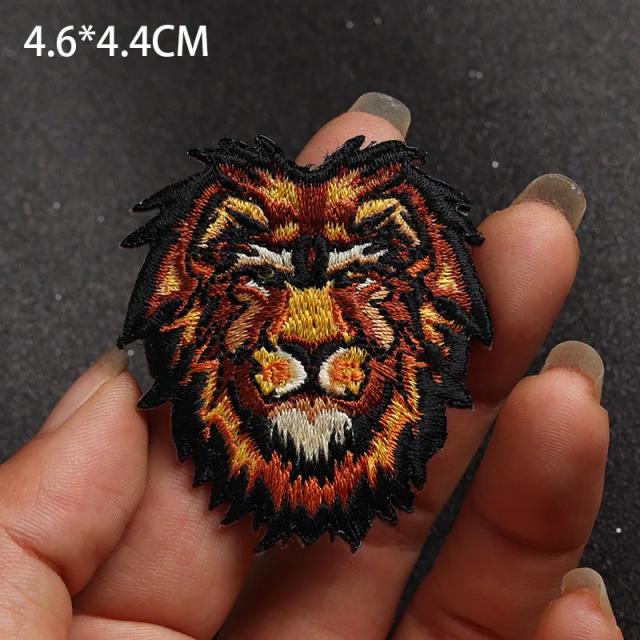 Patches Bordados de Animais para Decoração de Roupas: Zebra, Leão, Tigre e Lobo para Projetos DIY e Patchwork