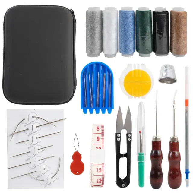 Kit de Artesanato em Couro: Ferramentas e Materiais para Reparo de Sofá e Projetos DIY