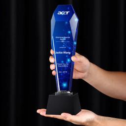 Troféu de cristal criativo high-end, letras personalizadas, impressão a cores, excelente equipe de funcionários, prêmio reunião anual - Image 4