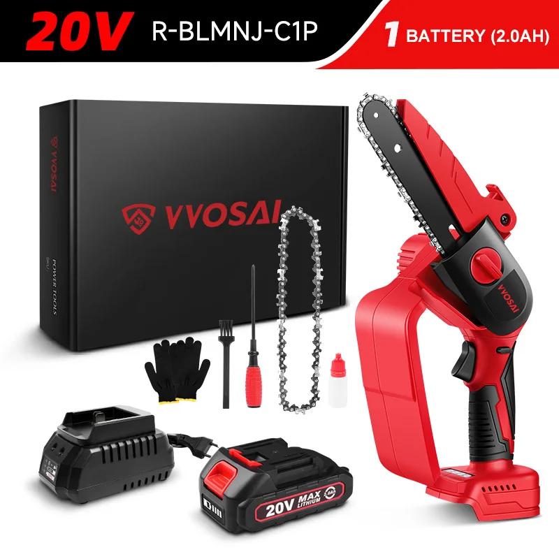 VVosai 20v brushless motosserra 6 Polegada mini serra elétrica sem fio handheld poda serra portátil ferramenta de corte de madeira mt-series - Image 1