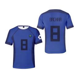 Camiseta de time de futebol anime masculina, camiseta solta estampada 3D, manga curta, fechadura azul, moda casual, infantil, 2024 - Image 5