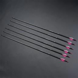 Toparchery tiro com arco setas de carbono puro, pena de braseira, coluna 300/350/400 caça ao ar livre tiro recurvo arco seta acessórios - Image 2