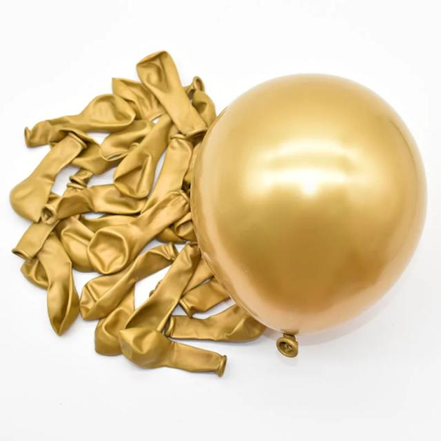 Balões de Látex Cromados para Casamentos e Festas - Pacote com 10 Balões, Ideal para Decoração de Quarto e Aniversários