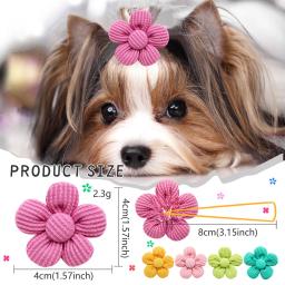 Spring Bows para cachorro e gato, Flower Bowknot Rubber Bands para cães, Fashion Dog Hair Accessories, Dog Grooming Accessories, 10Pcs - Image 2