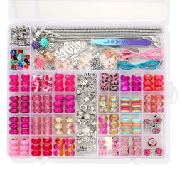 Diy contas para fazer jóias kit 305 pçs liga acrílico artesanal encantos pulseira acessórios conjunto de presente natal para a menina - Image 3