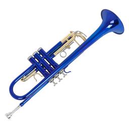 SLADE-Bb Tone Azul Trompete Com Válvula De Pressão, Corpo De Latão, Colorido, Instrumento Chave Dourada, Acessórios De Limpeza - Image 4