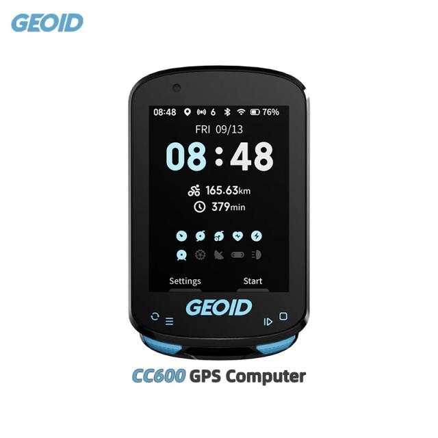 Computador de Bicicleta GEOID CC600 com Tela Colorida, ANT+, GPS, Navegação e Velocímetro Sem Fio, Inclui Suporte para Powermeter e Odômetro
