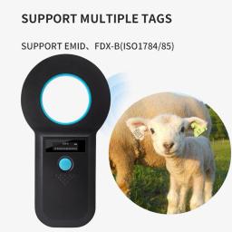 Leitor EMID RFID animal portátil com display OLED, Pet Chip Scanner, gato e cão animal Tag Scanner, FDX-B ISO11784, 85 - Image 4