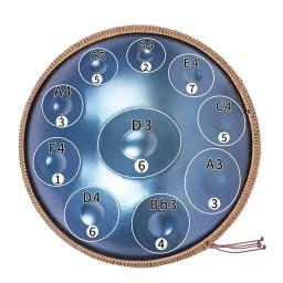 Azul Handpan Tambor Instrumento, D Aço Tongue, Nitrogênio Aço Inoxidável Bonito Som, presente de aniversário, 9,10,12 nota, 440hz,22 polegadas - Image 6
