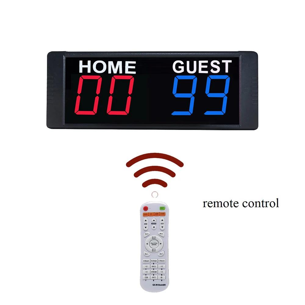 Mini placar portátil de basquete com display led, controle remoto, brilho ajustável, digital, jogo de bola, temporizador - Image 1