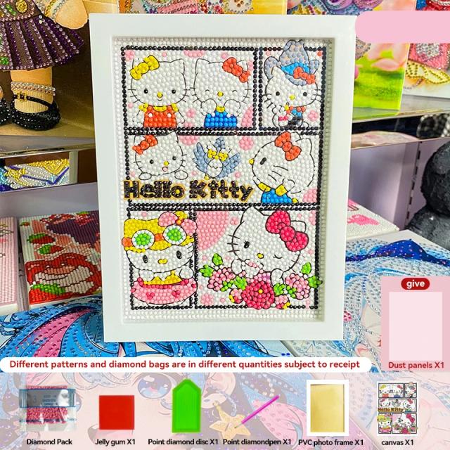 Kits de Pintura Sanrio com Gemas para Crianças - Hello Kitty e Kuromi, Artesanato Divertido e Decoração 5D
